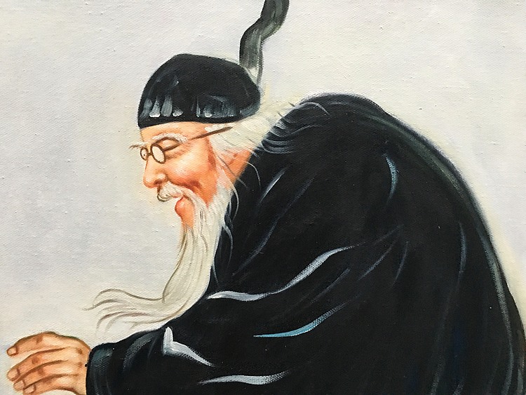 黄振能手绘油画作品《寿》