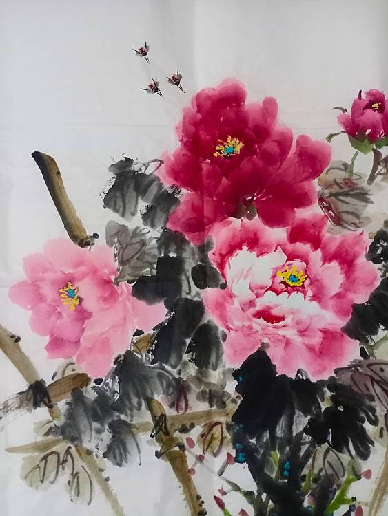 中国老年书画研究会会员 张宝霞 花开富贵