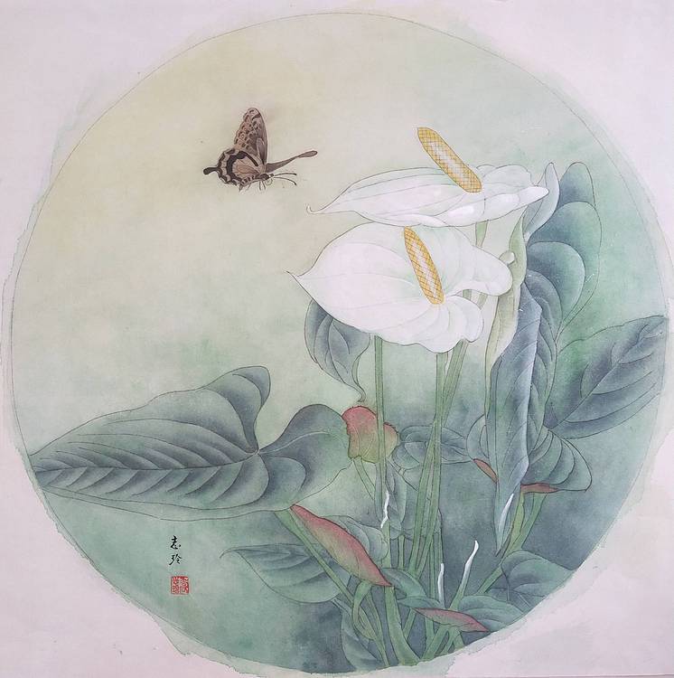 山东省当代工笔画院常务院长乔志玲一帆风顺