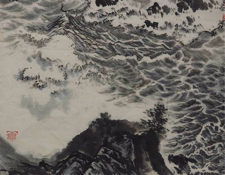 秋潮    梁玺写生精品