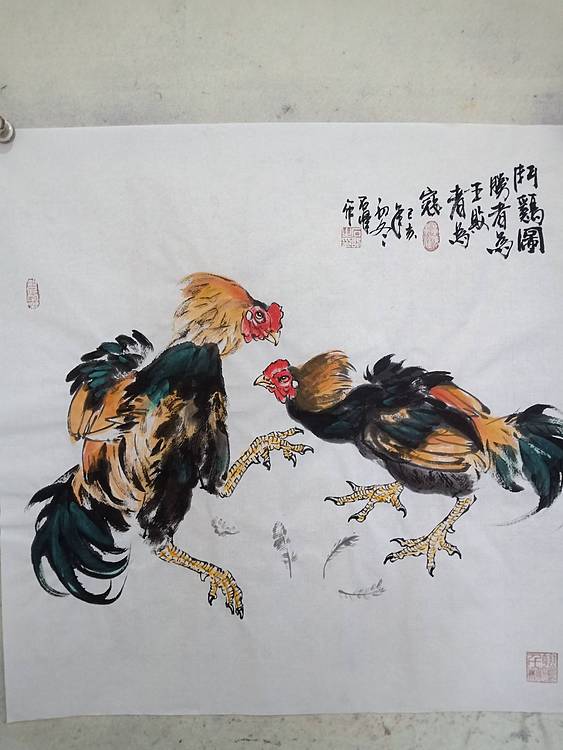 斗鸡图