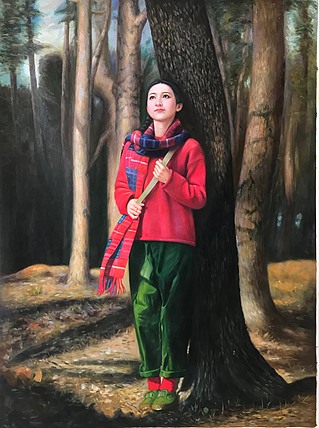 张嘉應手绘油画作品《回忆》
