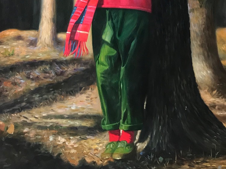 张嘉應手绘油画作品《回忆》