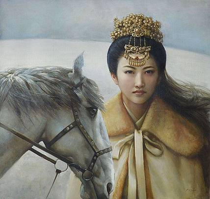 著名画家杨华，油画，人物。