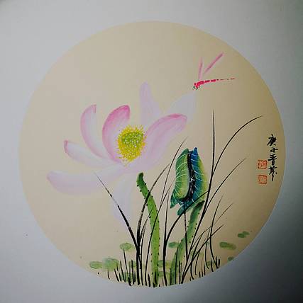 郭晋芬国画小品《荷香》