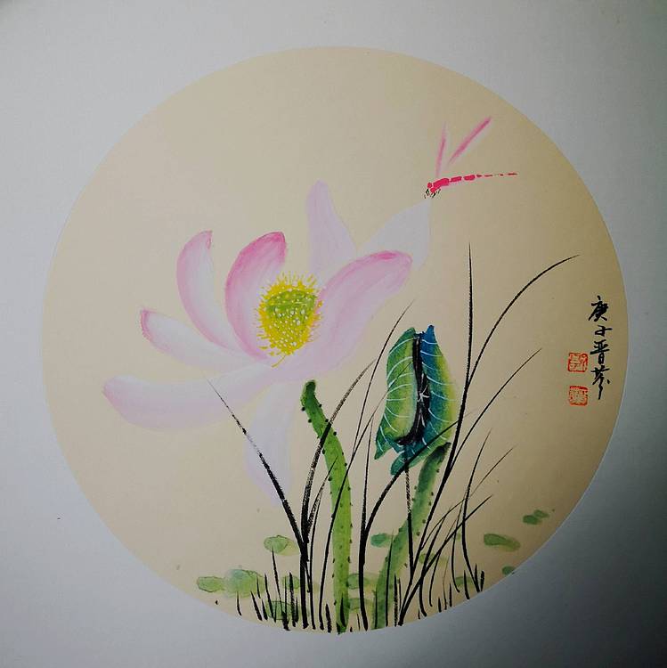 郭晋芬国画小品《荷香》