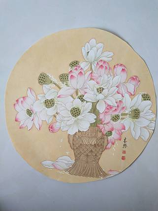 山东省当代工笔画院常务院长乔志玲合家欢