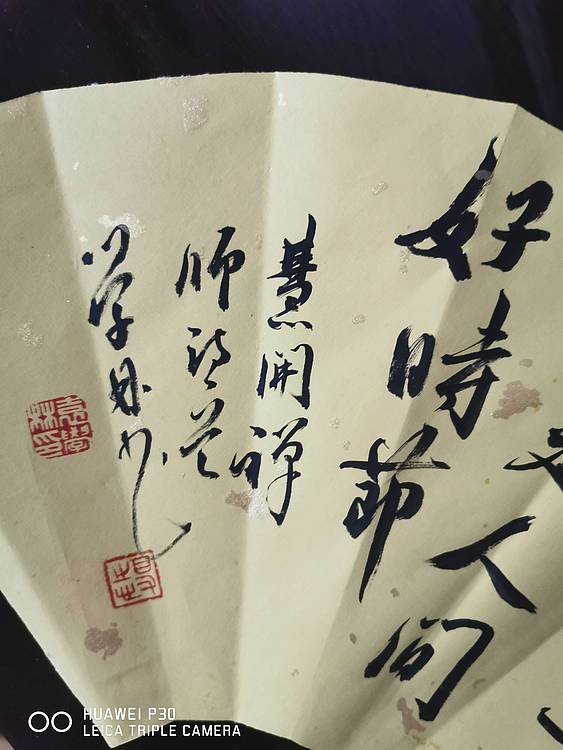 慧开禅师诗词扇面