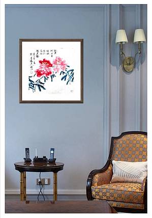 中国牡丹书画院名誉院长朱毅江国画《相逢》