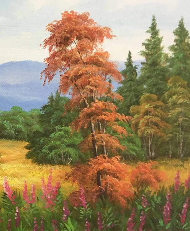 风景油画作品《草坪》
