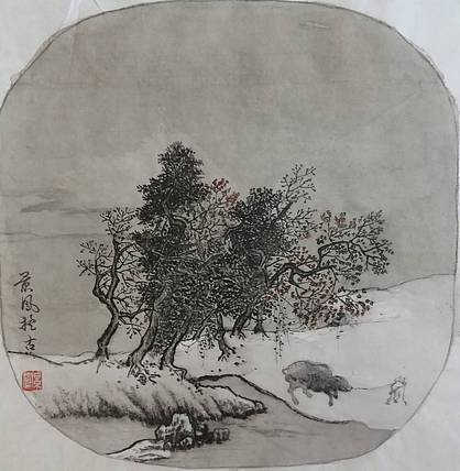 雪溪放牧图