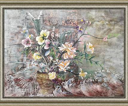 岩彩作品《落霜》