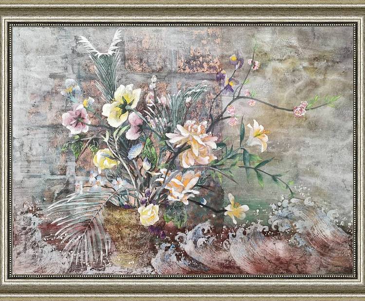 岩彩作品《落霜》