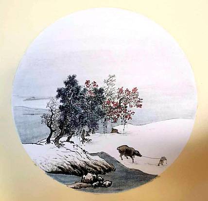 德州美协会员，候焕生，宋画小品