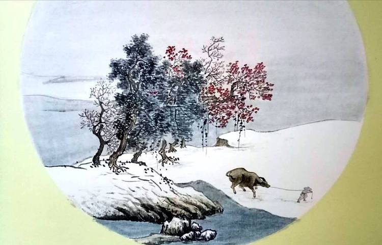 德州美协会员，候焕生，宋画小品