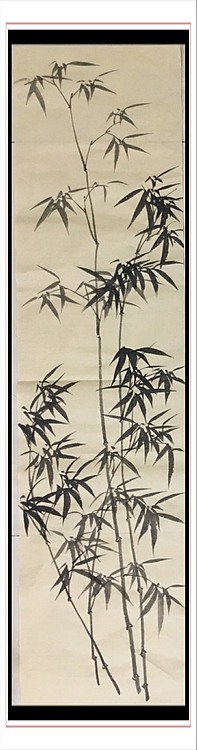 美协会员刘亚东竹子！仿古洒金4条屏