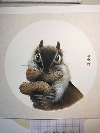 美协会员孙辉 工笔动物系列 收获