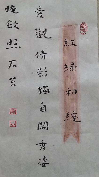 中书协会员楷书小品   与国画牡丹派对