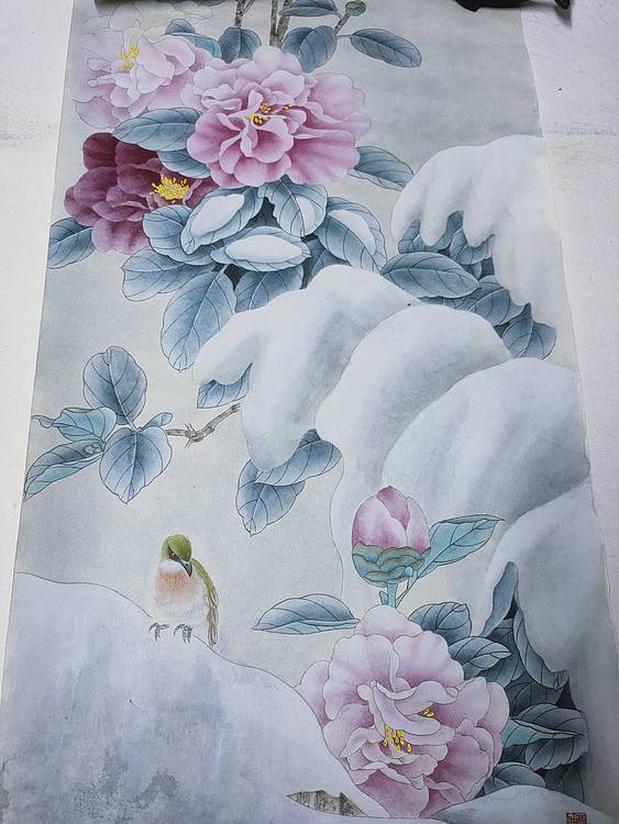工笔花鸟 雪裹开花到春晚