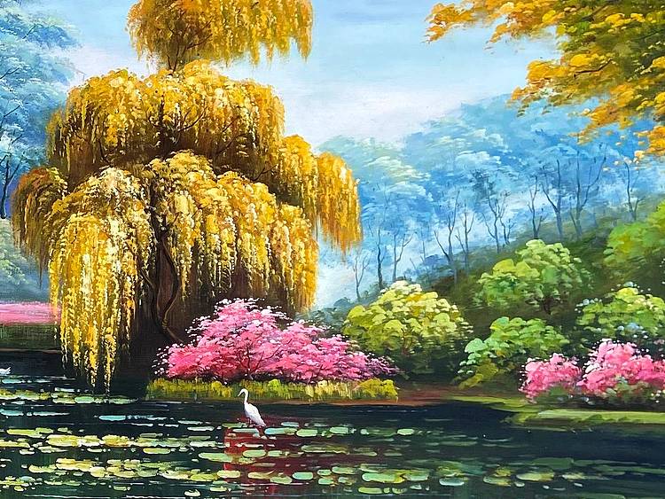 黄伟能画家【荷塘美景】
