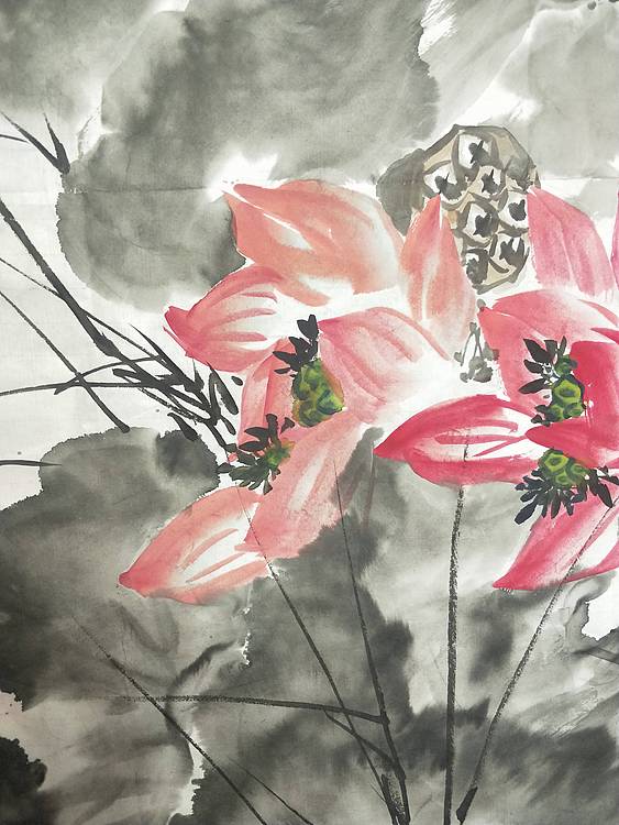 中国花鸟画研修院高研班 王建鑫 荷花图，香风远。