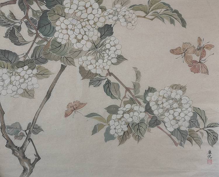 中国艺术研究院 硕士 单悦 绣球蝴蝶图