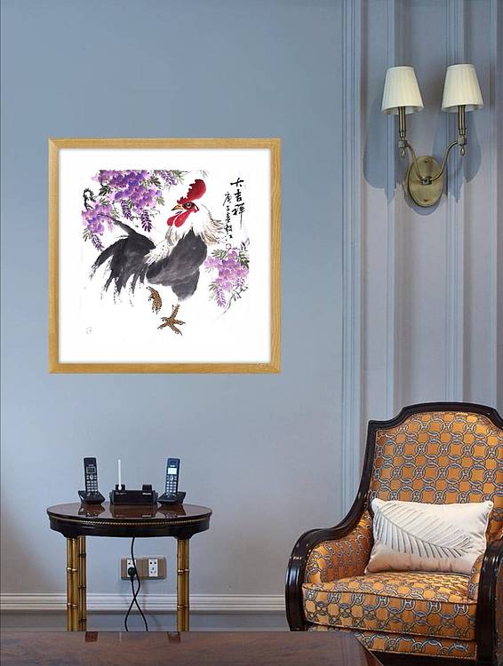 中国国家书画院副院长朱毅江国画作品《大吉祥》