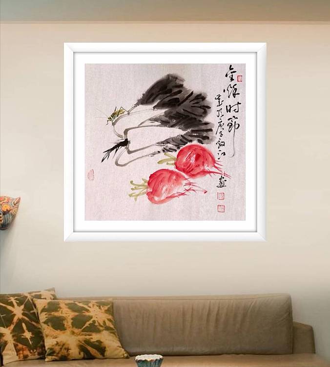 中国国家书画院副院长朱毅江国画作品《金秋时节》
