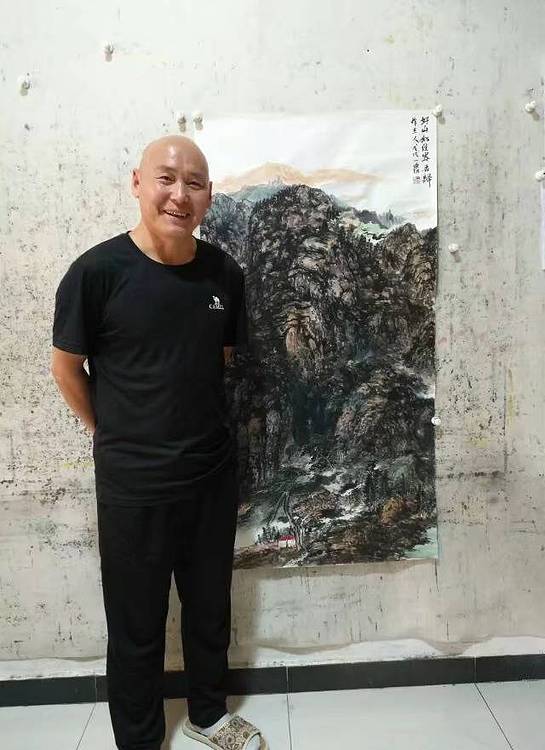 中国美术家协会会员 赵一农 展览精品带合影