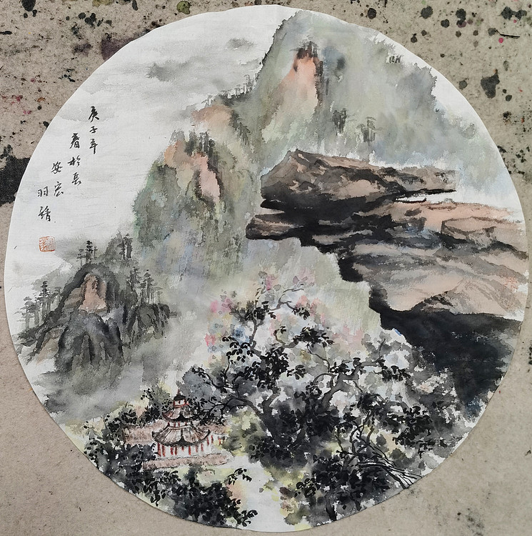 西北大学书画院常务理事-宏羽 团扇2