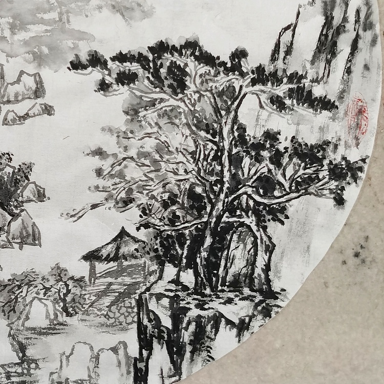 西北大学书画院常务理事-宏羽 团扇4