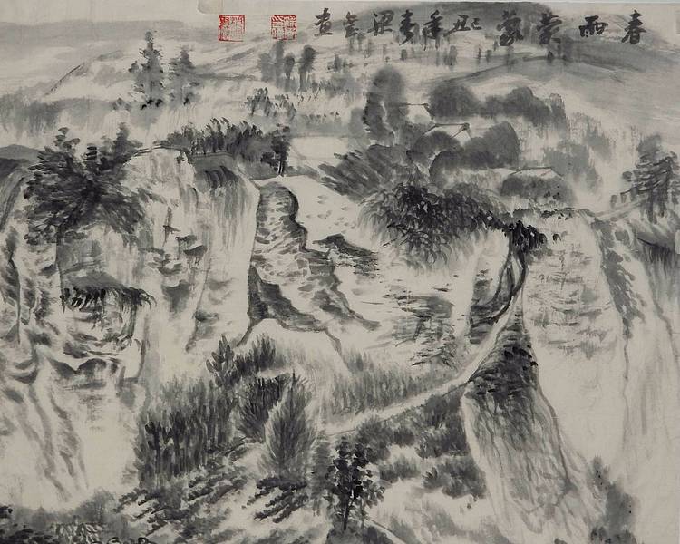 春雨蒙蒙     梁玺写生精品