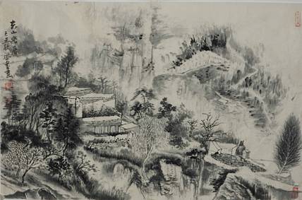 空山幽居   梁玺写生精品