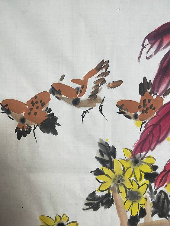 中国花鸟画研修院高研班 王建鑫 雁来红图，秋艳。