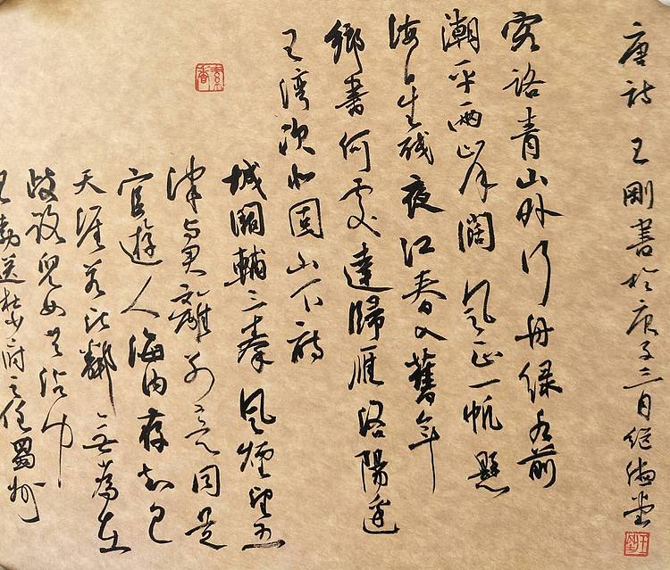唐诗二首    著名学者书法家王刚作品