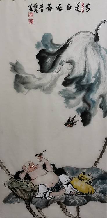 辽宁美术家孙丽云青莲自在图