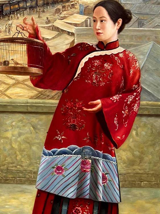 黄伟能画家精品【富贵人家】