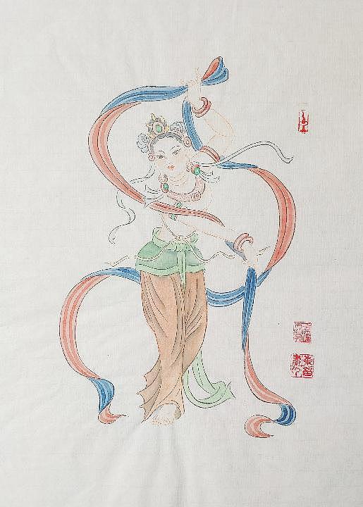 传承敦煌壁画，各大寺庙收藏，杨东苗 舞姿