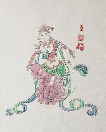 传承敦煌壁画，各大寺庙收藏，杨东苗 舞姿
