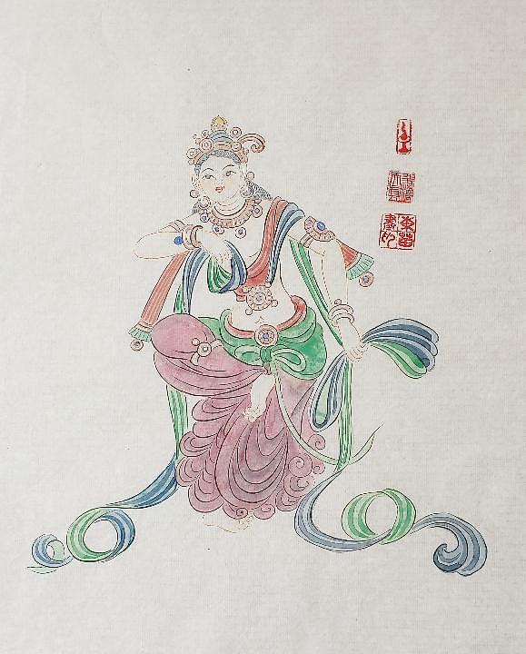 传承敦煌壁画，各大寺庙收藏，杨东苗 舞姿