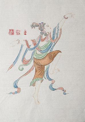 传承敦煌壁画，各大寺庙收藏，杨东苗 舞姿