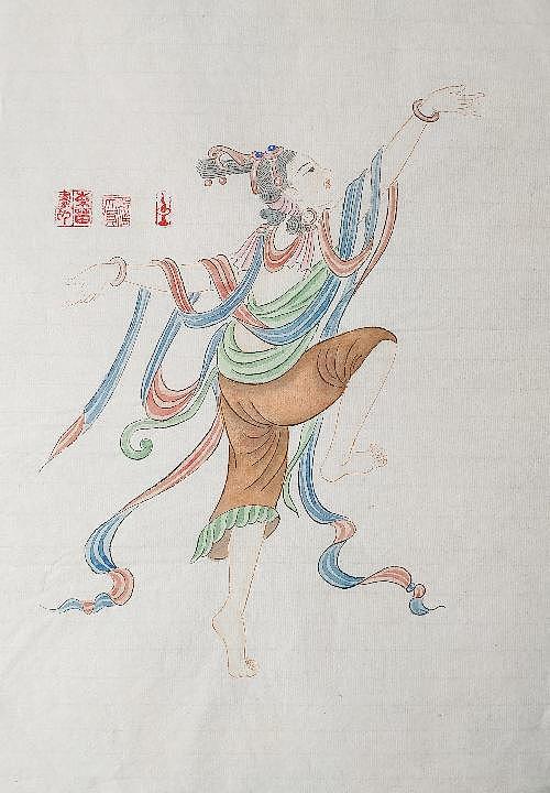 传承敦煌壁画，各大寺庙收藏，杨东苗 舞姿
