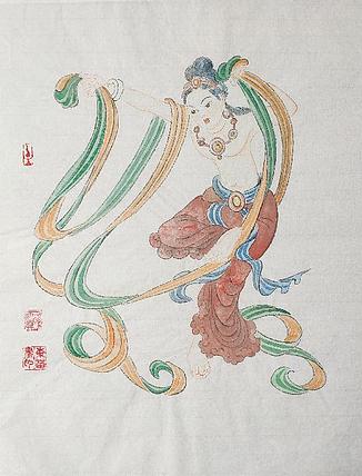 传承敦煌壁画，各大寺庙收藏，杨东苗 舞姿