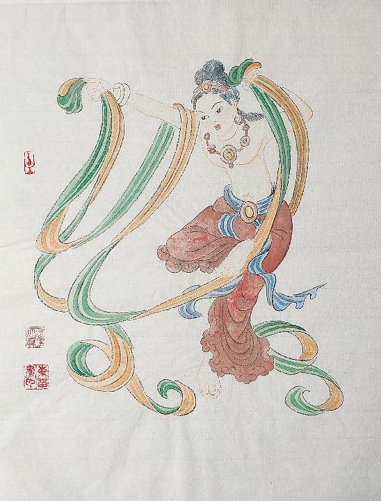 传承敦煌壁画，各大寺庙收藏，杨东苗 舞姿