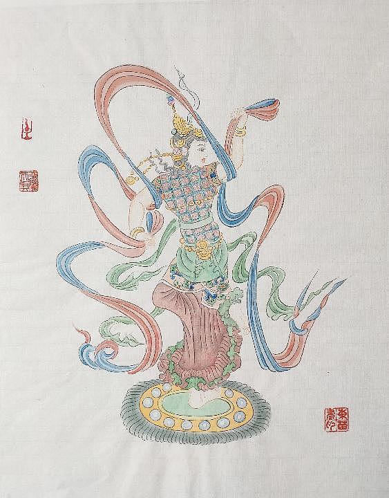 传承敦煌壁画，各大寺庙收藏，杨东苗 舞姿