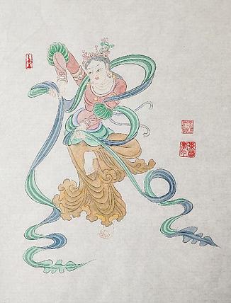 传承敦煌壁画，各大寺庙收藏，杨东苗 舞姿