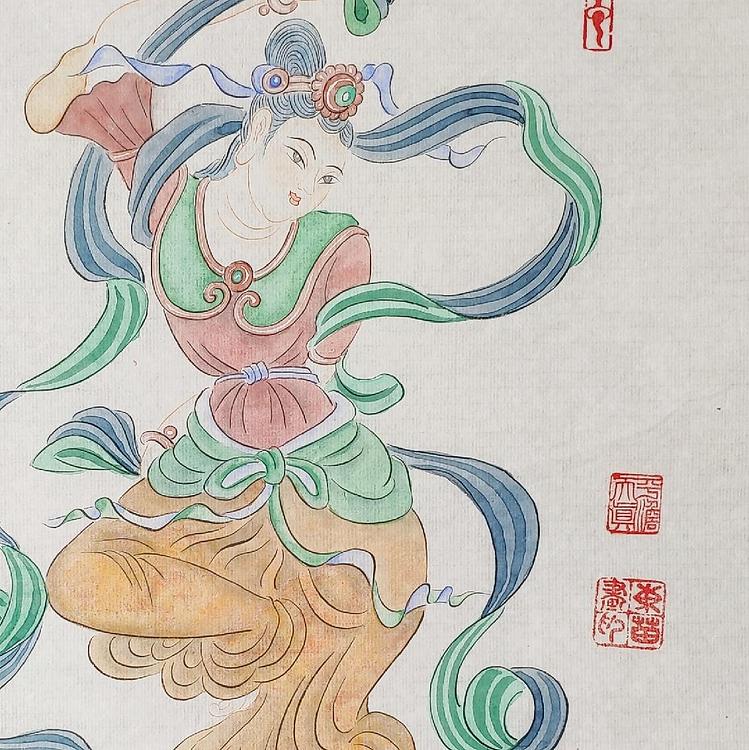 传承敦煌壁画，各大寺庙收藏，杨东苗 舞姿