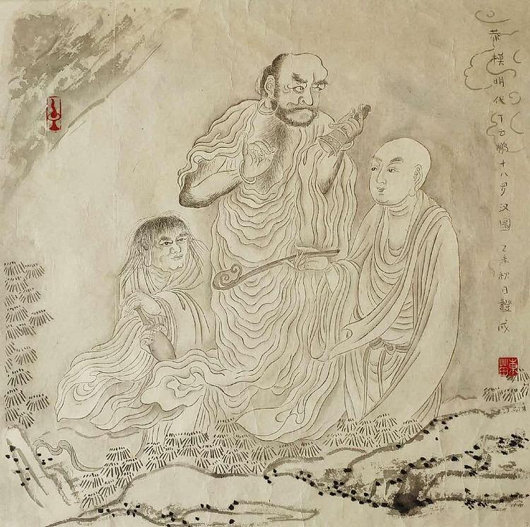 传承敦煌壁画，各大寺庙收藏，杨东苗 罗汉图