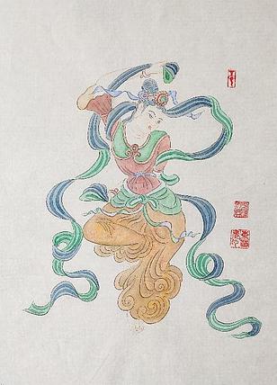 传承敦煌壁画，各大寺庙收藏，杨东苗 舞姿