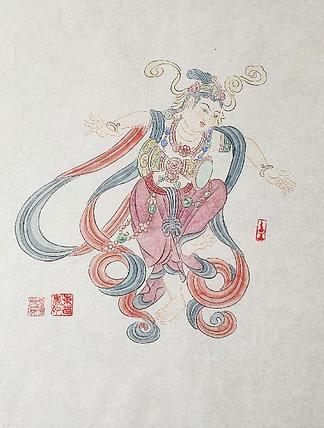 传承敦煌壁画，各大寺庙收藏，杨东苗 舞姿